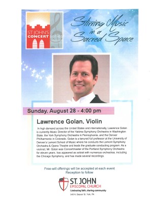 St. John's Concert Series - Lawrence Golan, Violin