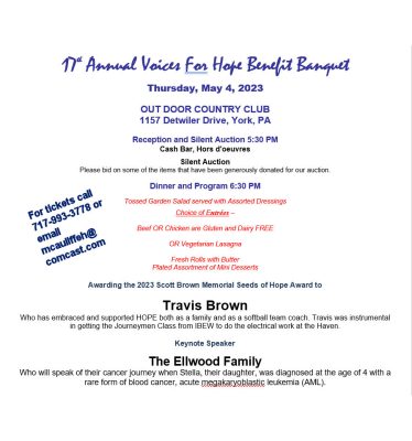 17th Annual Voices for HOPE Benefit Banquet